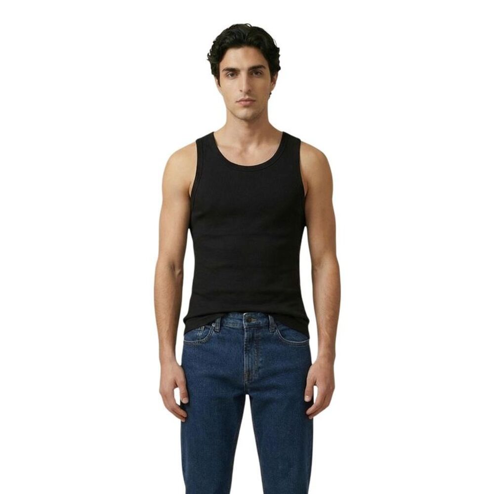 Calvin Klein Jeans Black Cotton Tank Men's Tops